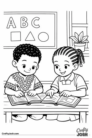 Children studying in nigerian classroom