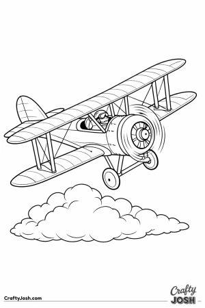 Classic world war one era single seat biplane in flight