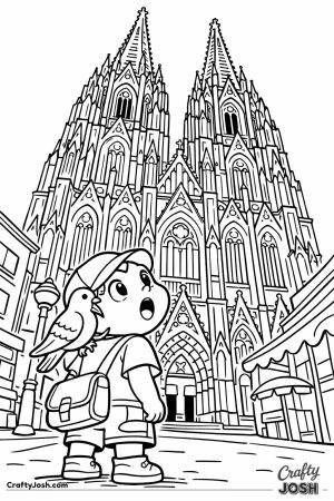 Cologne cathedral tiny child looking up