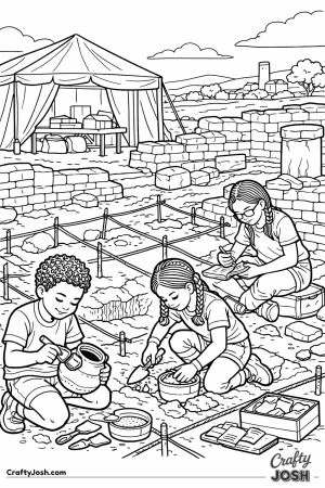 European archaeological dig children