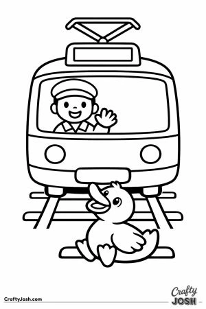 European tram and duck