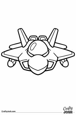 F 22 raptor cartoon front view for toddlers