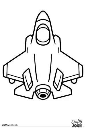 F 35 lightning cartoon top down view for toddlers