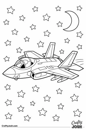 F 35 lightning flying through a night sky with stars