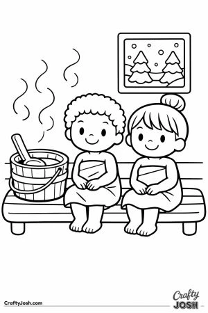 Finland sauna children winter outside