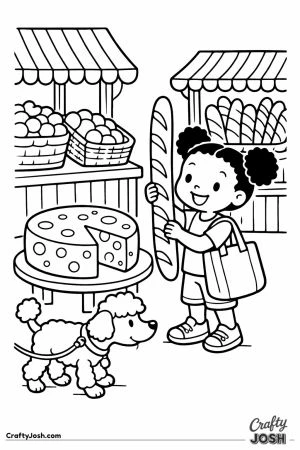 French market child baguette poodle