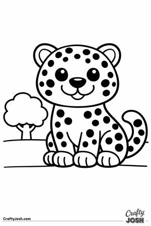 Friendly cheetah sitting with spots