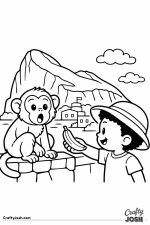 Gibraltar rock barbary macaque child