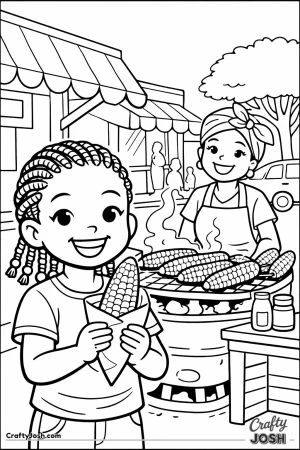 Girl eating roasted maize nairobi street stall