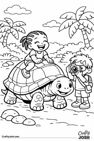 Girl riding giant tortoise seychelles