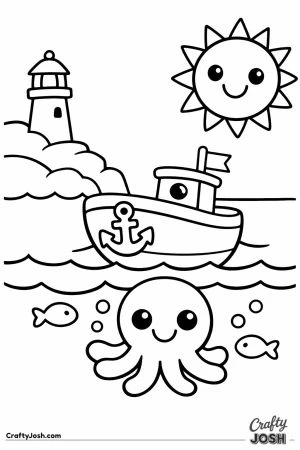 Greek island harbour octopus simple
