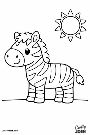 Happy zebra with bold stripes