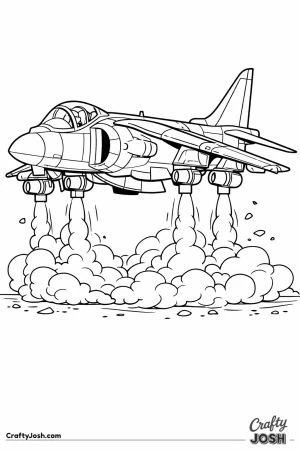Harrier jump jet hovering detailed