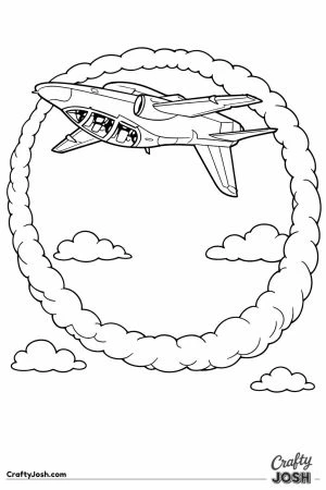Hawk display jet loop smoke trail