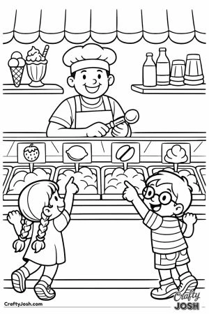 Italian gelato parlour children choosing