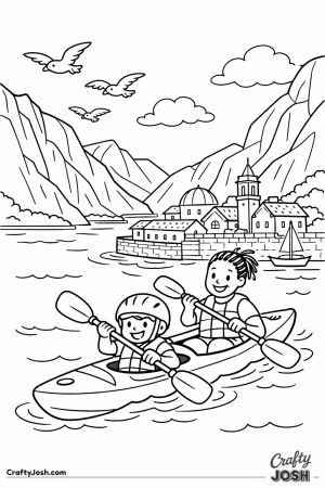 Kotor bay kayak family mountains