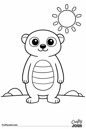 Meerkat standing upright simple