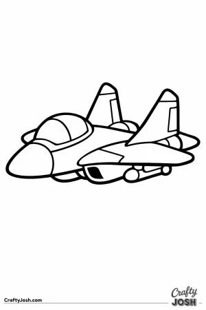 Mig 29 fulcrum cartoon side view for toddlers