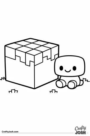 Minecraft baby creeper with big block