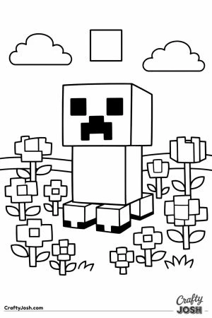 Minecraft creeper in flower field
