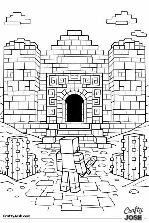Minecraft desert temple exterior scene