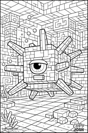 Minecraft elder guardian in ocean monument