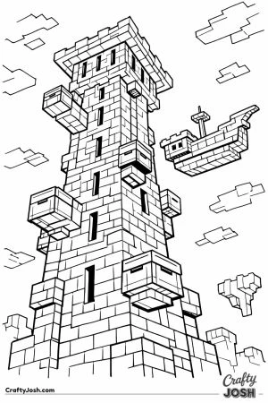 Minecraft end city tower with end ship