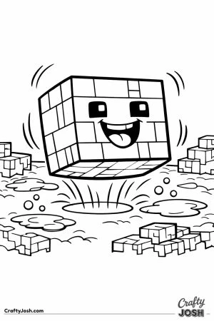 Minecraft magma cube bouncing on netherrack