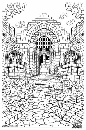 Minecraft nether fortress entrance scene
