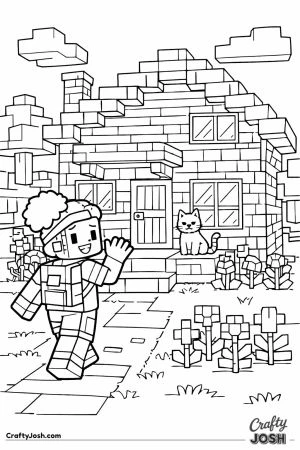 Minecraft player approaching their built house