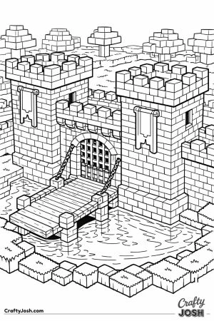 Minecraft player built castle with moat