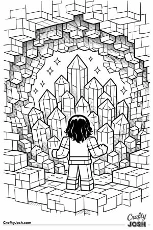 Minecraft player inside amethyst geode cave