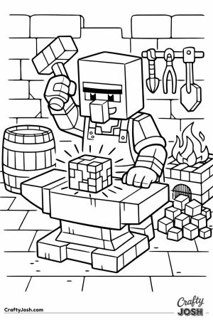 Minecraft villager blacksmith at forge