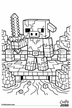 Minecraft zombie piglin on nether bridge