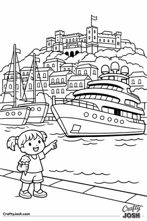 Monaco harbour yachts child ice cream