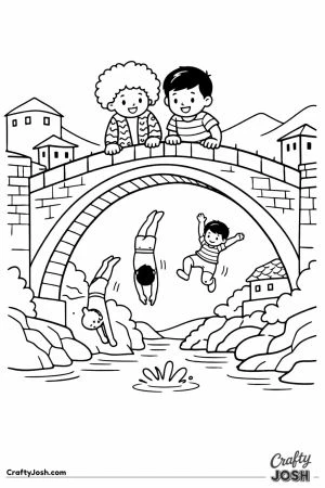 Mostar old bridge children divers