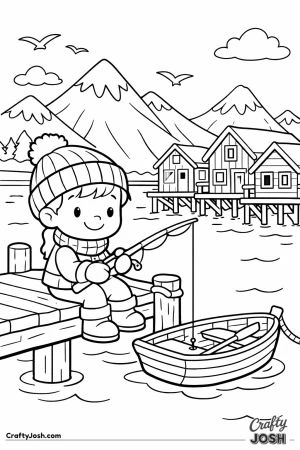Norway fishing village boy dock