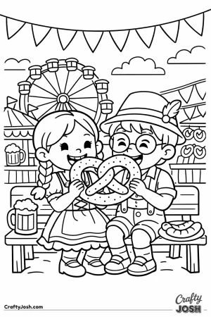 Oktoberfest fairground children pretzel