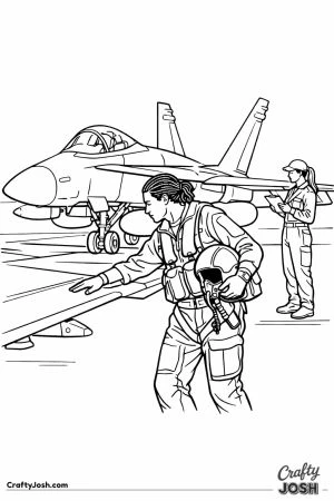 Pilot doing a pre flight walkaround of an f 18 hornet