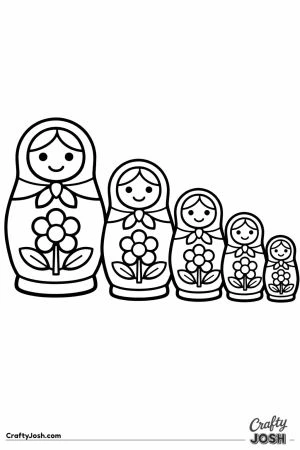 Russian matryoshka nesting dolls simple