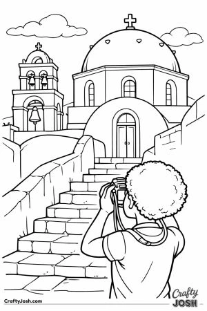 Santorini blue dome church photographer