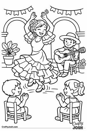 Spain flamenco dancer courtyard children