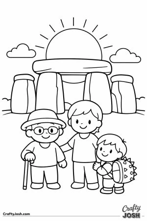 Stonehenge family visit sunny day