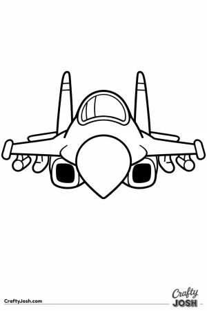 Su 27 flanker cartoon front view for toddlers