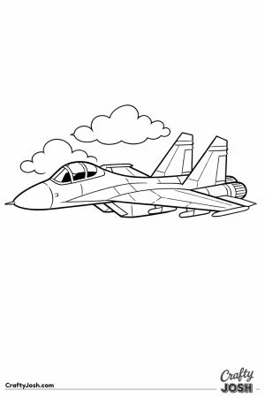 Su 27 flanker flying side view with clouds