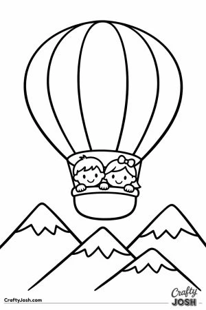 Swiss alps hot air balloon simple toddler
