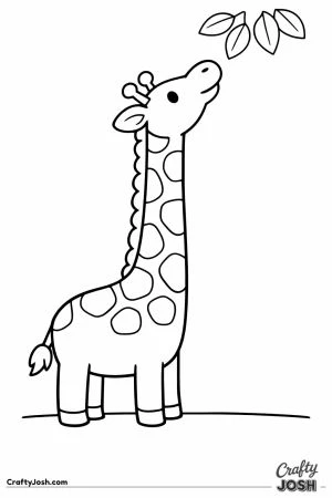 Tall giraffe reaching for leaves
