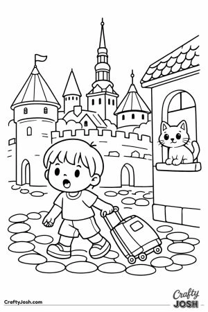 Tallinn old town child cobblestones