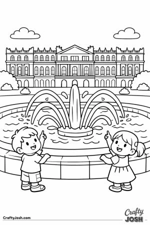 Versailles palace fountain children