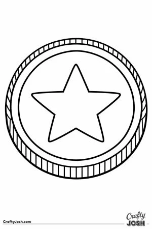 A big round coin with a star